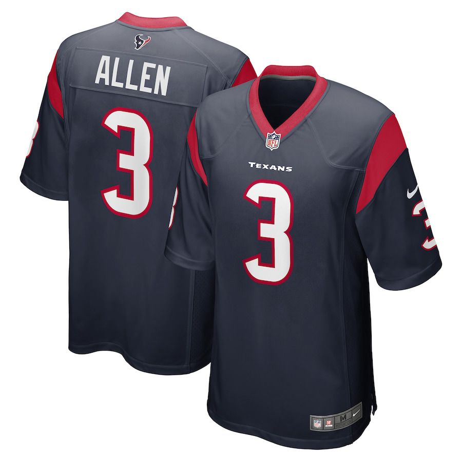 Men Houston Texans #3 Kyle Allen Nike Navy Game NFL Jersey->indianapolis colts->NFL Jersey